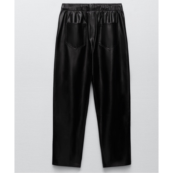Zara Faux Leather The Weekend Pants in Black Size Medium - Picture 4 of 9